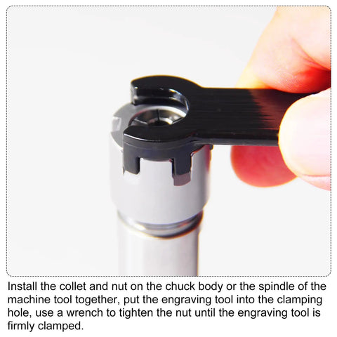Tightening ER20 Spring Collet Chuck 4mm Clamping Diameter, 0.015mm Ultra Precision Tolerance with wrench, steel construction