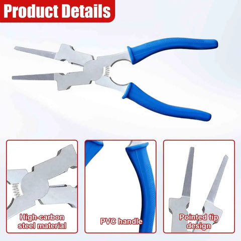 8 Inch MIG Welding Pliers 6 In 1 Handy Multi Tool For Wire Cutting Nozzle Removal Spatter Cleanup Wire Drawing Slag Removal Hammering With Anti Slip Handle And Rust Proof Carbon Steel For Welding Electrical And Mechanical Maintenance Blue