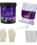 Instant Clear Aquarium Glue For Fish Tanks 28 Oz Pro Grade Adhesive Safe For Fish Plants And Water Dries Hard And Inert Non Toxic Bond For Decorations And Live Rock Color kit with jar, bag, gloves, scoop, cup