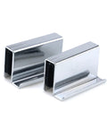 Six Pack 1.6 Inch Glass Finger Edge Pull Clips For Window Display Cabinets polished chrome stainless steel view