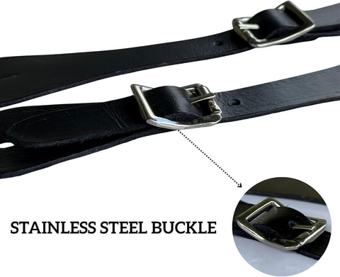 Set Of 2 Handmade Leather Spur Straps For Western Riding Gear Cowboy Boots And For Men And Women Fully Durable Full Grain Leather Black Finish Great For Trail Riding And Everyday Western Style