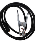 Heavy Duty 300A Ground Welding Earth Cable Clamp Clip For Mig TIG Arc Welder With Chrome Plated 10-25 Plug Holder Tool, featuring black cable.