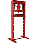 20 Ton Hydraulic Shop Press Heavy Duty H Frame Shop Hog Manual Press For Auto Repair Metal Bending Adjustable Table in red