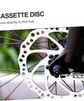 Close-up of cassette disc attached to mountain bike hub, showcasing the Premium Aluminum Mechanical Disc Brake Kit For Mountain Bikes With Dual Knob Calipers And Full Front Rear Rotor Set Bringing Rad Stopping Power And Tight Braking Feel To Every Ride.