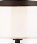 Elmwood Park Bronze Flush Mount Ceiling Fixture One Light Aluminum Construction Wet Location Rated for bath porch or hallways