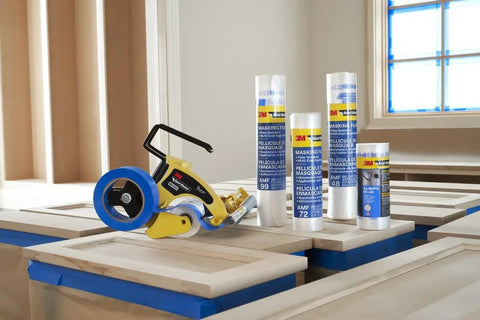 Pro Grade Masking Film Kit With Static Cling 8 Rolls Of 48 In By 180 Ft Each Keeps Film In Place Flake Resistant Indoors