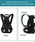 Ergonomic 2.42lb diving cylinder harness, shown from front and side, designed for 2.3L Scuba Tank For Refillable Diving Kit With 8mm Adapter.
