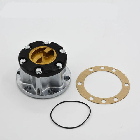 Built Tough Mechanical Locking Hubs Wheel Bearing Assembly Compatible With Suzuki Samurai Vitara Jimny Escudo Sierra Alloy Hub Unit 26 Spline showing hub assembly with gasket and O-ring.