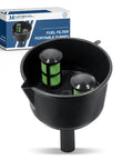 Heavy Duty Universal Fuel Filter Funnel With Tough Mesh Screen 12 Gpm Gas Diesel Water Separator top view showing dual mesh filters.