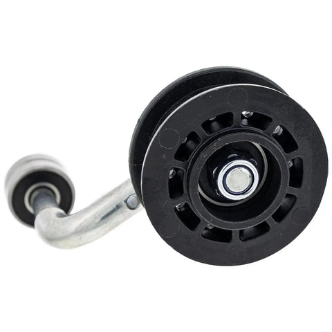 Top Notch 139‑1842 Idler Pulley Repair Kit For Toro X Turfmaster Series Rear HDX 30 showing a black pulley with metal arm and bearing.