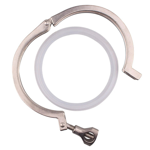 DERNORD 2.5-inch stainless steel tri-clamp with silicone gasket and wing nut