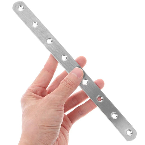 Stainless Steel Flat Straight Bracket Plates 4 Pack Beefy Heavy Duty Corner Braces With Smooth Surface in hand