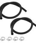 2 Pack 11/32 Inch By 36 Inch Car Brake Booster Vacuum Hose Kit with Clamps, black rubber hoses and metal clamps, automotive use.