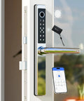 Smart Fingerprint Door Lock with Keypad for Front Door, Childproof Deadbolt to Prevent Escape, IC Card Access, Silver Finish