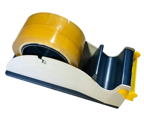 Premium Twin Roll Desk Top 2 Inch Wide Tape Dispenser Steel Blue Gray Holds Two 1 Inch To 3 Inch Tape Rolls Up To 5 Inch Outer Diameter For Office And Home Use Durable And Long Lasting Design For Busy Workstations