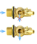 3/4 inch float ball valve showing open and closed water flow mechanism