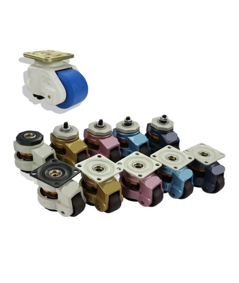 Heavy Duty T50 Swivel Brake Caster With Threaded Stem White Brake Wheel For Machinery Furniture And Appliances, multiple colors