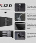 Rugged Metal Wall Cabinet With Two Lockable Doors For Garage Tool Storage In Black And Grey Pegboard Interior And Detachable Shelves