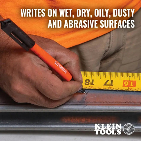 Worker using Ultra Fine Tip Permanent Markers Two Pack For Worksite Use With Professional Grade Ink That Writes On Wet Dry And Oily Surfaces