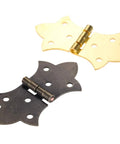 Antique Bronze Flower Hinges Set, 2 Pack Iron Cabinet And Door Hinges With 6 Holes, DIY Furniture Hardware, gold and bronze hinge