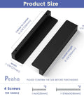 Top Shelf 10 Pack Of Matte Black Finger Edge Pulls With Five Inch Center Spacing And Smooth Rounded Corners dimensions and screw details.