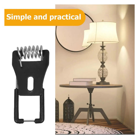 50 Pack Spring Lamp Ceiling Mounts For Heavy Duty Lighting Hardware with lamp setup, in an interior setting.