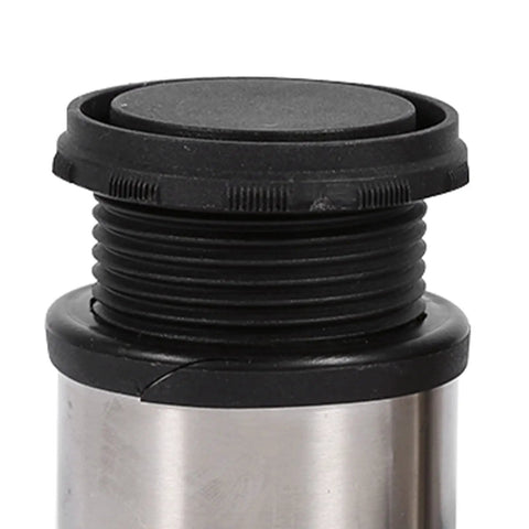Close-up of adjustable stainless steel cabinet legs with plastic base, part of Adjustable Stainless Steel Cabinet Legs With 15mm Height Adjustment 60 By 60 By 50 Mm Round Platform Levelers With Plastic Sole For Cabinets Sofas And Office Furniture Easy To Level On Uneven Floors