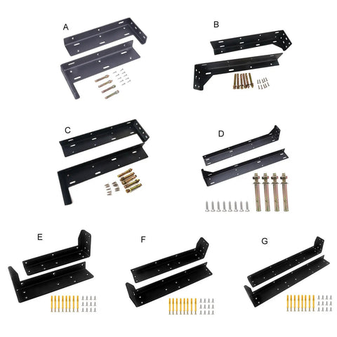 Assorted Heavy Duty Metal Shelf Brackets For Wall Mounting, Thick Iron And Cold Rolled Steel L Brackets With 90 Degree Design