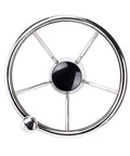Thirteen Point Five Inch Boat Stainless Steel Hydraulic Steering Helm For Standard Systems No Fuss Toolless Install