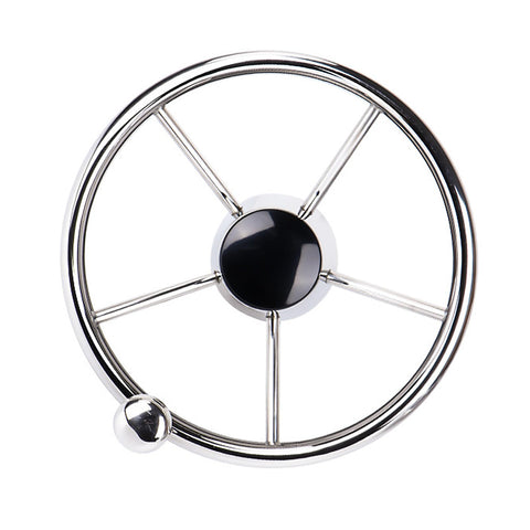 Thirteen Point Five Inch Boat Stainless Steel Hydraulic Steering Helm For Standard Systems No Fuss Toolless Install