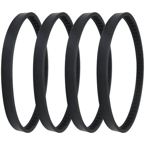 Top Shelf 4 Pack 6 Inch Bandsaw Wheel Tires Dead Nuts Perfect Fit Solid Rubber Cushion for band saws, black rubber tires.