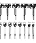 15 Piece Forstner Bit Set For Precision Wood Drilling with Round Shank, high speed steel bits from 10mm to 50mm, ideal for clean holes.