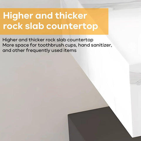 Slick Wall Mounted Double Sink Bathroom Vanity With Led Smart Defogger Mirror And Floating Shelf For Toiletries Modern White Black Finish 56 Inch heavy rock slab countertop with space for toiletries.