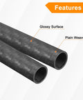 Dope Carbon Fiber Tubes 500mm Long 12mm Outer Diameter 10mm Inner Diameter 3K Hollow Round Tubing With Twill Weave Matte Finish Pack Of 2