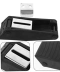 Two Pack Rubber Toggle Latch Clamps For Secure Storage And Quiet Draw Latches, black and metal details shown