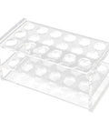 Acrylic Test Tube Rack With 18 Well Holder For 17Mm Tubes, Highly Polished Surface, Lab Grade Organizer in clear acrylic