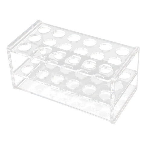 Acrylic Test Tube Rack With 18 Well Holder For 17Mm Tubes, Highly Polished Surface, Lab Grade Organizer in clear acrylic