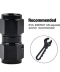 6AN Female To 6AN Female Straight Swivel Coupler Union Fitting Adapter Aluminum Black 2 Pack with adjustable wrench