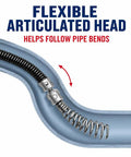Flexible articulated head of Heavy Duty 16mm Drain Auger Cutter Head Hella Tough Metal Snake Replacement in pipe.
