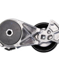Heavy Duty Serpentine Drive Belt Kit Includes One Accessory Drive Belt Tensioner Assembly Plus Solid Serpentine Belt, metal pulley close-up