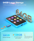 Image showing 64GB storage capacity of the 64GB 2.4 Inch Full Touch MP3 Player With Bluetooth 5.3 Dope Sound Portable HiFi Music Player.