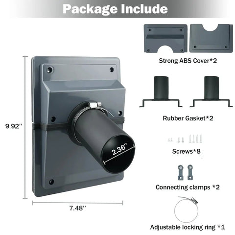 Slick Grey AC Line Set Cover Kit For Interior Walls Rocking No Sweat HVAC Conduit Shield and heavy duty insulation wrap parts diagram.