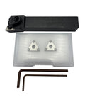 CBN Turning Inserts Set With MTJNR1616H16 Tool Holder for hardened steel, cast iron, and sintered ferrous alloys, shown with tools
