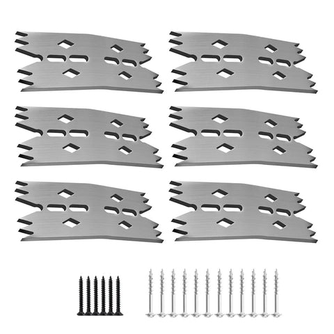 Six Piece Slab Clamping Dogs For Woodworking Pros Carpenters And DIYers with included screws, stainless steel design