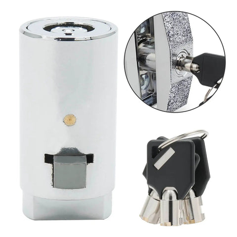 High Security Vending Machine Lock and Key Kit for Soda Snack and Candy Machines With Tubular Keyway Tamper Proof Cylinder and Keyed Different Replacement for Coke Gumball Machines by Qjaiune, showing lock and keys
