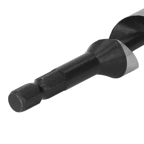 Heavy Duty Door Lock Installation Kit With 6 Blade Carbide Hole Saw For Wood And Metal Includes Auger Bit To Cut Precise Deadbolt Holes In Minutes No Splintering Or Slipping Guaranteed Pro Results auger bit close-up