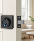 Full Metal Single Cylinder Deadbolt Lock Keyed One Side Comes With Three Heavy Duty Keys Matte Black Finish on door