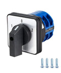 LW28-32 Changeover Switch 3 Position 8 Terminal Universal Rotary Cam Selector Latching Switch 690V 32A front view with screws