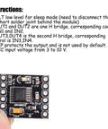 Close-up of Dual H Bridge DC Motor Driver Module With DRV8833, 1.5A Per Channel, schematic text in background