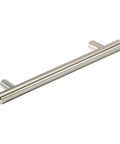 Contemporary Brushed Nickel Pull Handle Set 10 Pack 4-1/4 Inch Hole Centers Euro Style 5-13/16 Inch Overall Length Solid Construction